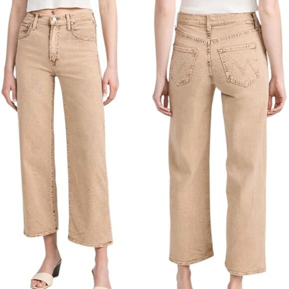 NWT Mother The Dodger Ankle Straight Legged Stretch Denim Jeans Tan Size: 27